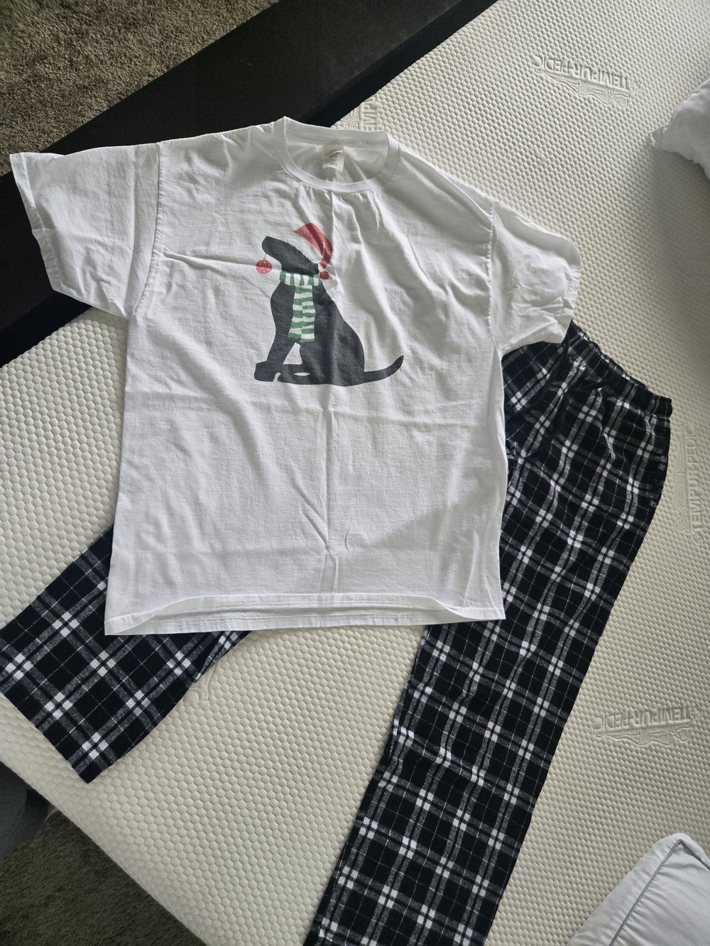 Large Unisex Hanes Black Lab Holiday Pajama Set
